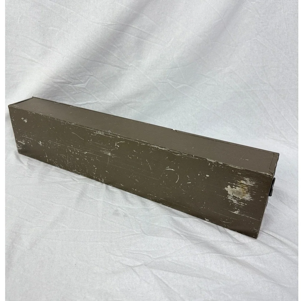 Vintage Lefebure Safe Deposit Box Metal Brown‎ Industrial Storage